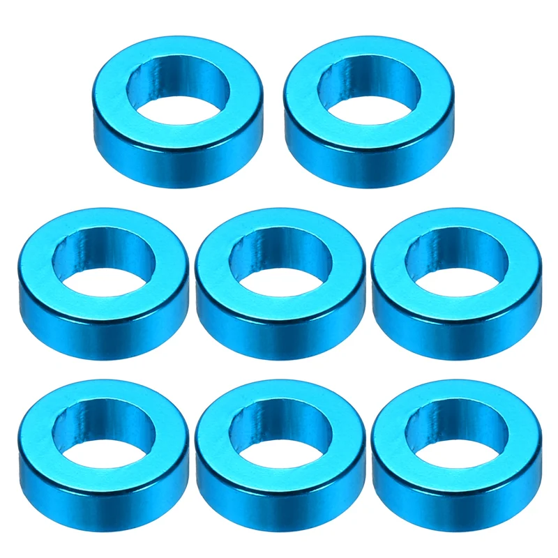 8Pcs Aluminum RC Shock Absorber Spacers, M3x6x2mm(IDxODxT) Light Blue