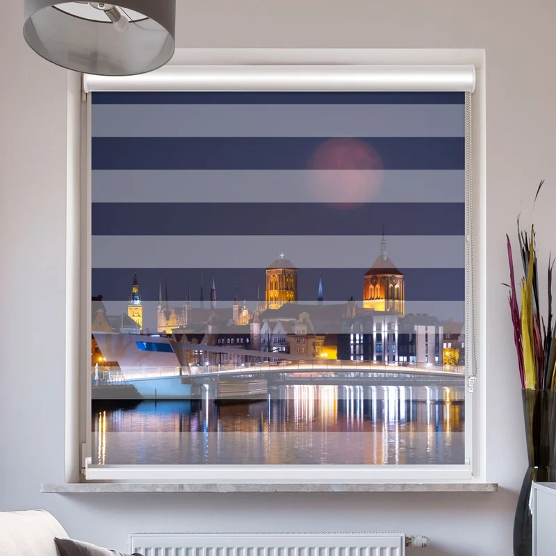 Doppelrollo mit Kassette "Skyline Danzig"