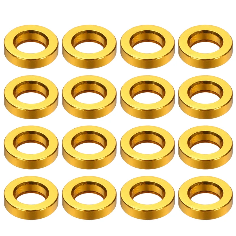 16Pcs Aluminum RC Shock Absorber Spacers, M3x6x1.5mm(IDxODxT) Gold