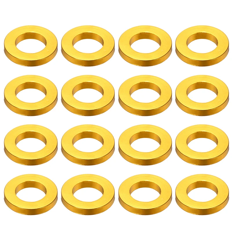 16Pcs Aluminum RC Shock Absorber Spacers, M3x6x1mm(IDxODxT) Gold