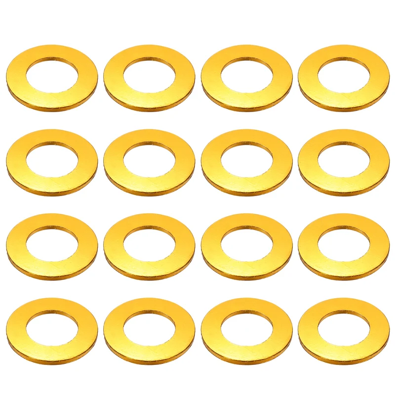 16Pcs Aluminum RC Shock Absorber Spacers, M3x6x0.5mm(IDxODxT) Gold