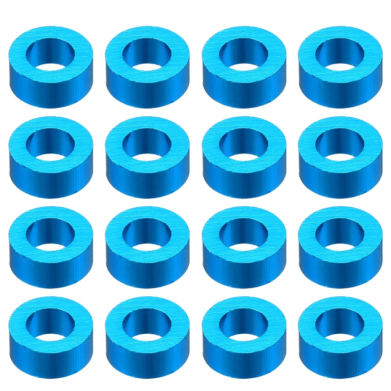 16Pcs Aluminum RC Shock Absorber Spacers, M3x6x2.5mm(IDxODxT) Light Blue