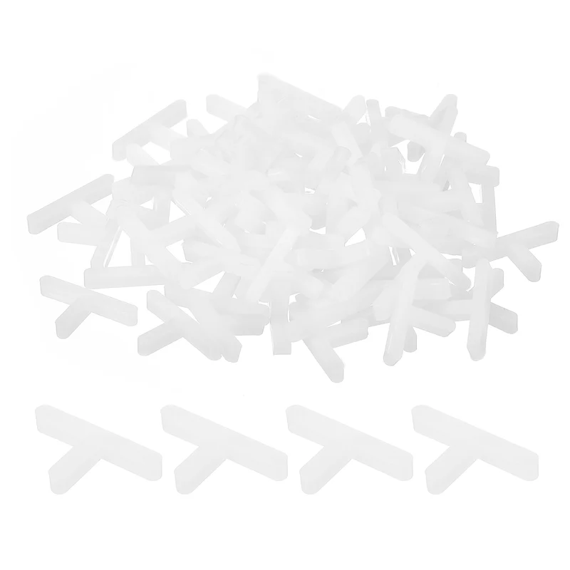 200Pcs Wall Floor Tile Plastic T Shape Spacers Tiling Tools 2.5mm 3/32" Tile Spacers for Ceramic Tile Installation, White