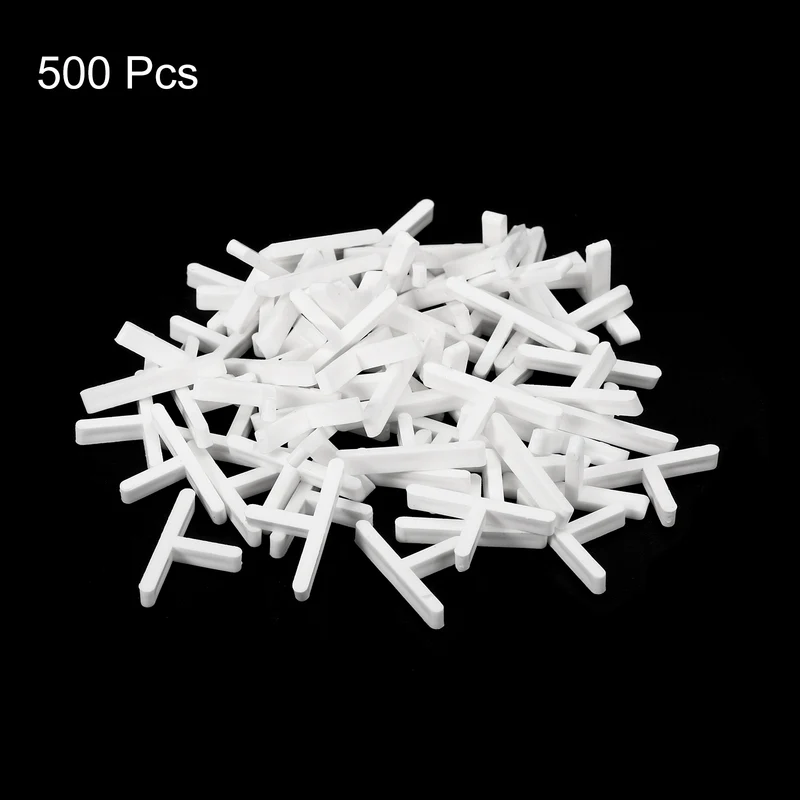 500Pcs Wall Floor Tile Plastic T Shape Spacers Tiling Tools 2mm 1/12" Tile Spacers for Ceramic Tile Installation, White