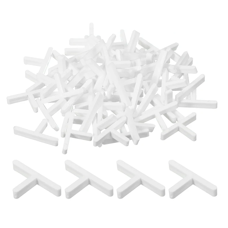 200Pcs Wall Floor Tile Plastic T Shape Spacers Tiling Tools 2mm 1/12" Tile Spacers for Ceramic Tile Installation, White