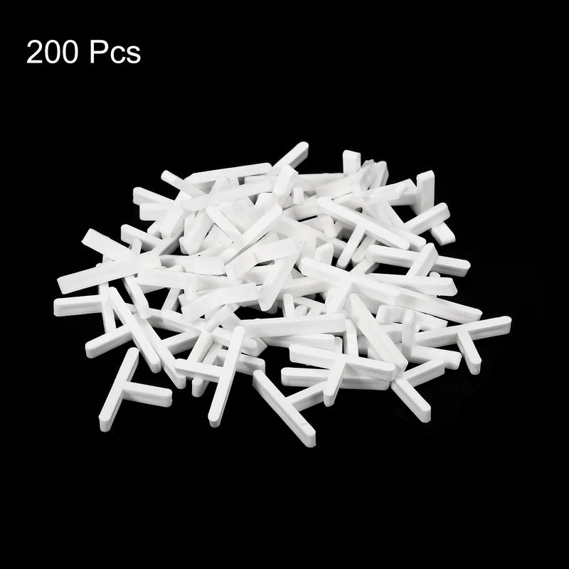 200Pcs Wall Floor Tile Plastic T Shape Spacers Tiling Tools 2mm 1/12" Tile Spacers for Ceramic Tile Installation, White