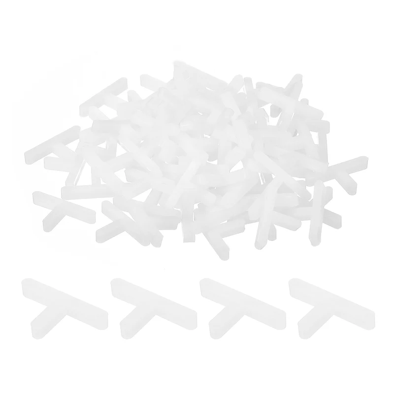 200Pcs Wall Floor Tile Plastic T Shape Spacers Tiling Tools 1.5mm 1/16" Tile Spacers for Ceramic Tile Installation, White