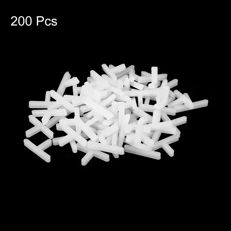 200Pcs Wall Floor Tile Plastic T Shape Spacers Tiling Tools 1.5mm 1/16" Tile Spacers for Ceramic Tile Installation, White