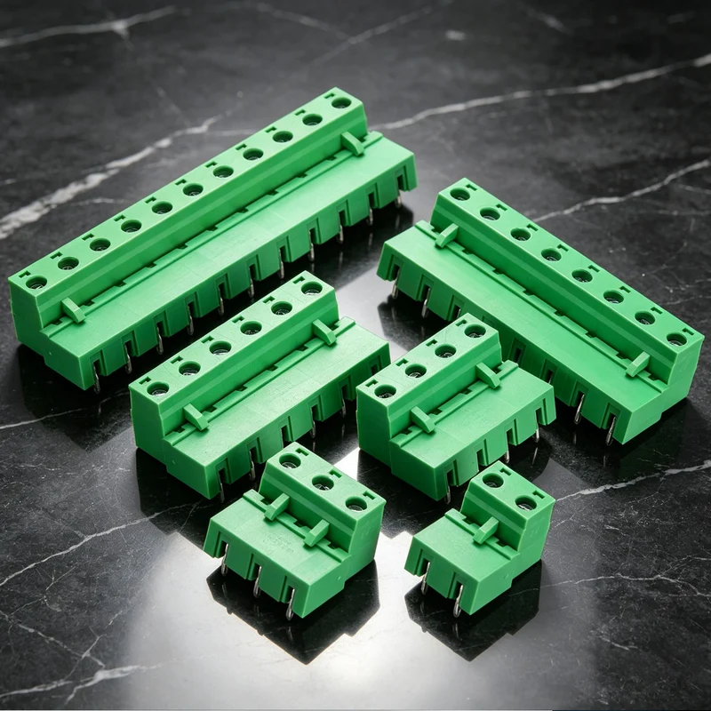 10Sets 3Pin 7.62mm Pitch Screw Terminal Block Connector, Closed‑end Bent Pin