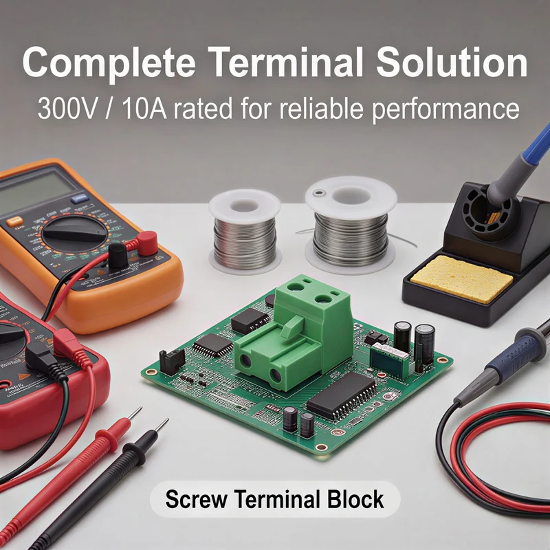 10Sets 2Pin 7.62mm Pitch Screw Terminal Block Connector, Closed‑end Bent Pin