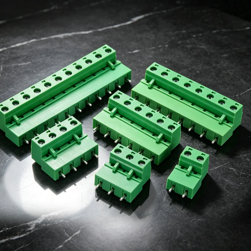 5Sets 11Pin 7.62mm Pitch Screw Terminal Block Connector, Closed‑end Straight Pin
