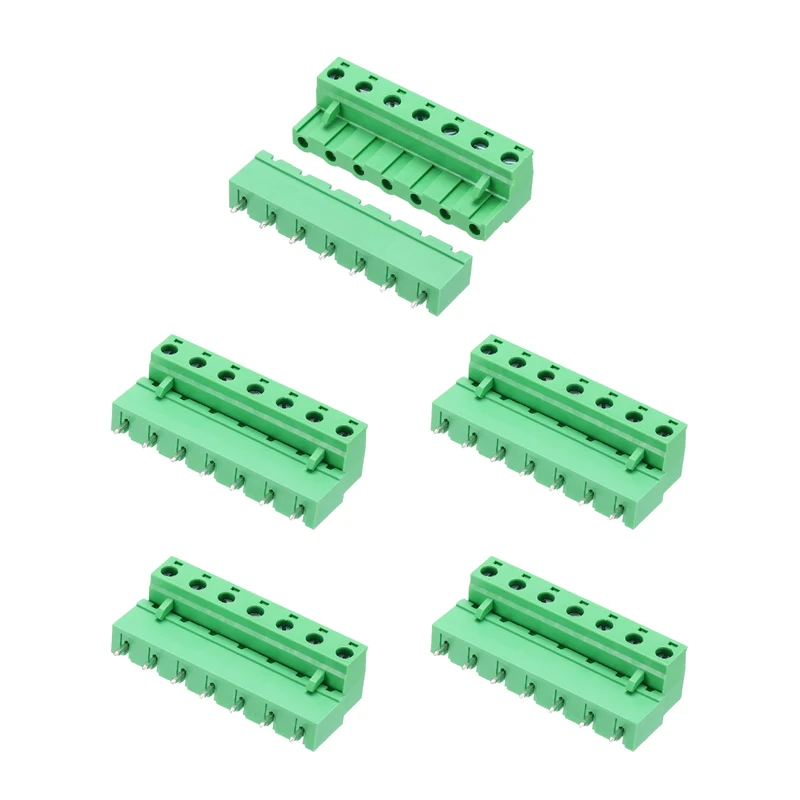 5Sets 7Pin 7.62mm Pitch Screw Terminal Block Connector, Closed‑end Straight Pin