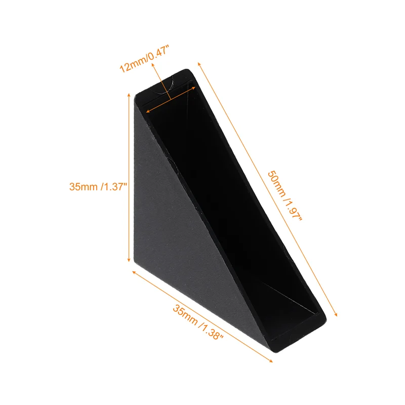 8Pcs Corner Protectors 12x50mm Plastic Right Angle Corner Guards Cushion Black