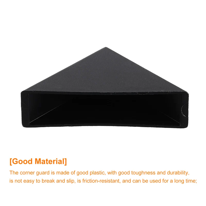 8Pcs Corner Protectors 12x50mm Plastic Right Angle Corner Guards Cushion Black