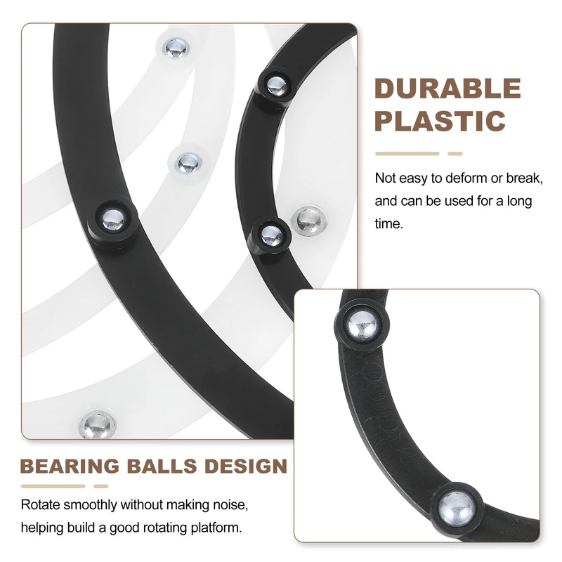 12Pcs 4 Inch Rotating Swivel Stand with Steel Ball Bearings, Black, 5 Balls