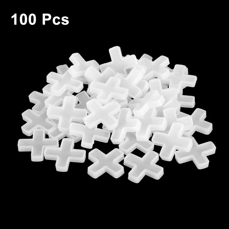 100Pcs Tile Spacers 8mm 5/16" Cross Shape Wall Floor Tile Spacer White