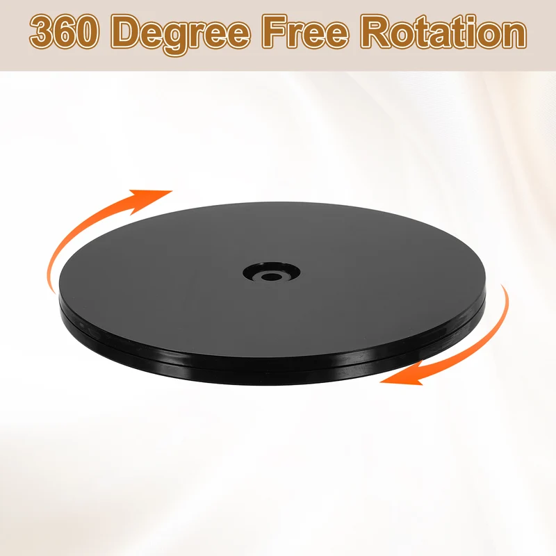 1Pack Acrylic Lazy Susan Turntable, 7" Ball Bearing Rotating Tray, Black