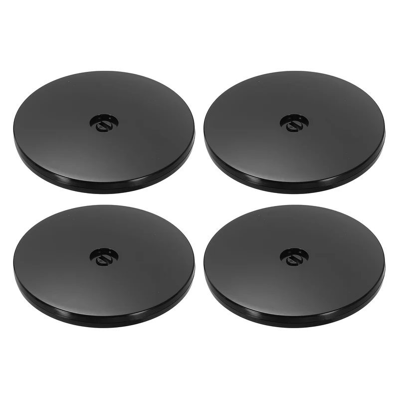 4Pack Acrylic Lazy Susan Turntable 6" Ball Bearing Rotating Tray Black
