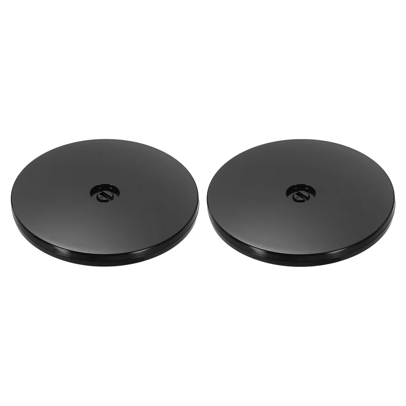 2Pack Acrylic Lazy Susan Turntable, 6" Ball Bearing Rotating Tray, Black