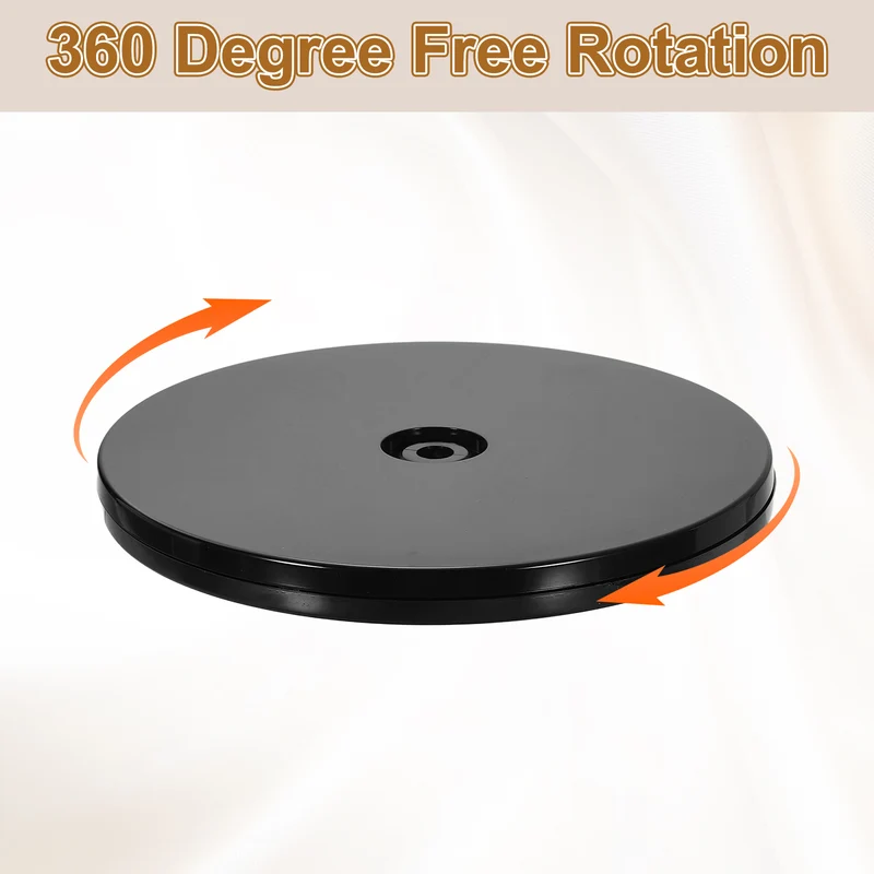 1Pack Acrylic Lazy Susan Turntable, 6" Ball Bearing Rotating Tray, Black