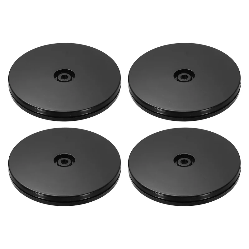 4Pack Acrylic Lazy Susan Turntable, 5" Ball Bearing Rotating Tray, Black