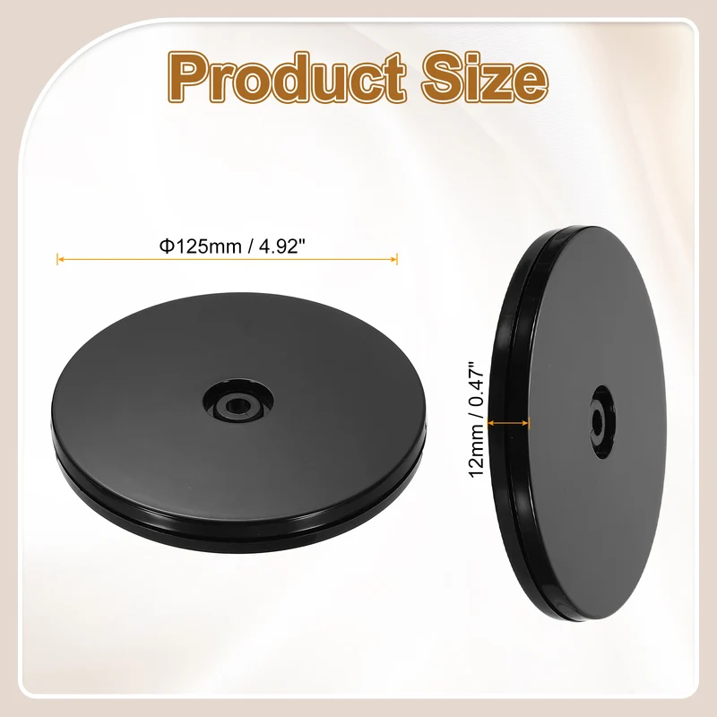 1Pack Acrylic Lazy Susan Turntable, 5" Ball Bearing Rotating Tray, Black