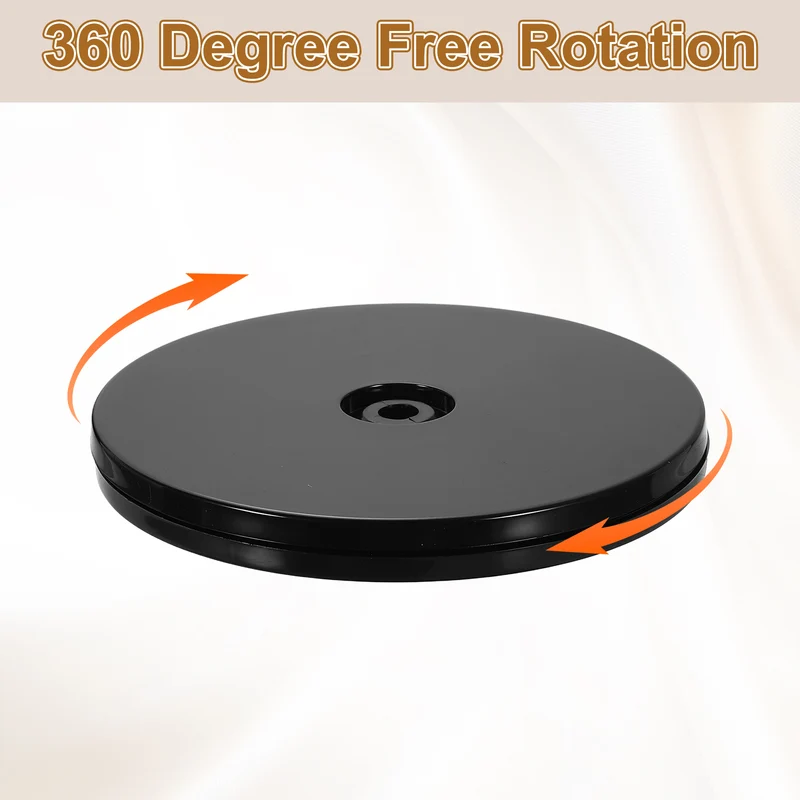 1Pack Acrylic Lazy Susan Turntable, 5" Ball Bearing Rotating Tray, Black