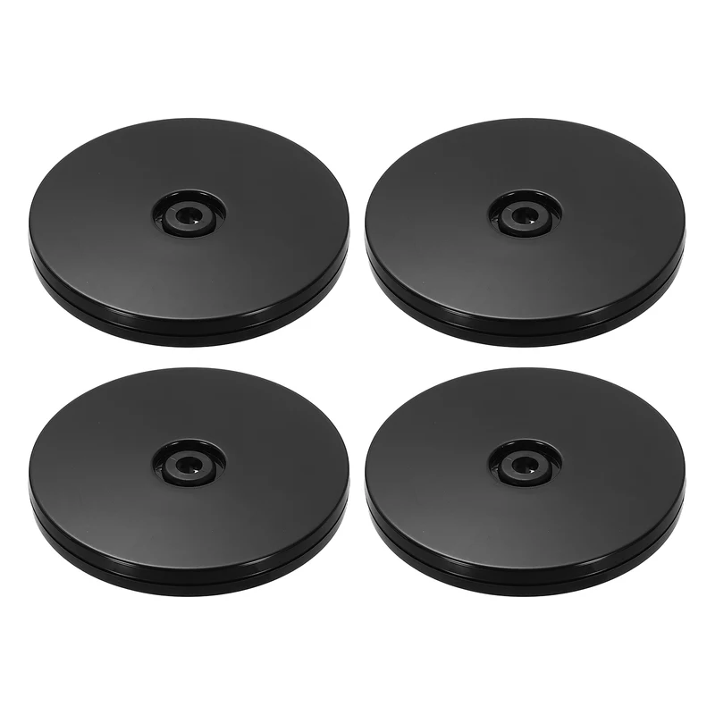 4Pack Acrylic Lazy Susan Turntable, 4" Ball Bearing Rotating Tray, Black