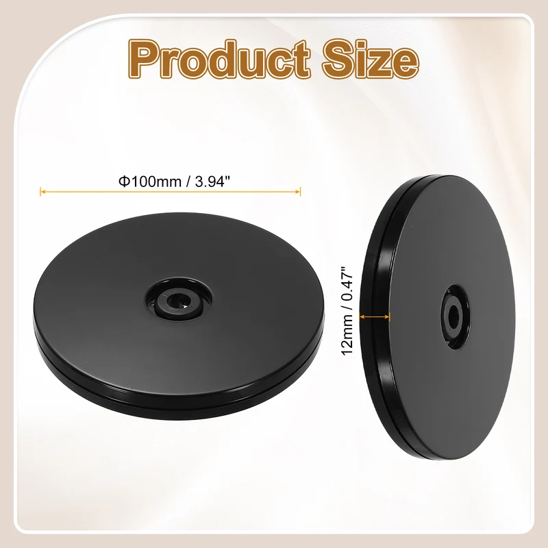 Acrylic Lazy Susan Turntable 4" Ball Bearing Rotating Tray Black]