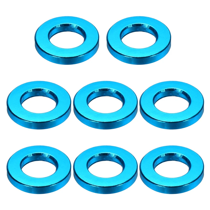 8Pcs Aluminum RC Shock Absorber Spacers, M3x6x1mm(IDxODxT) Light Blue