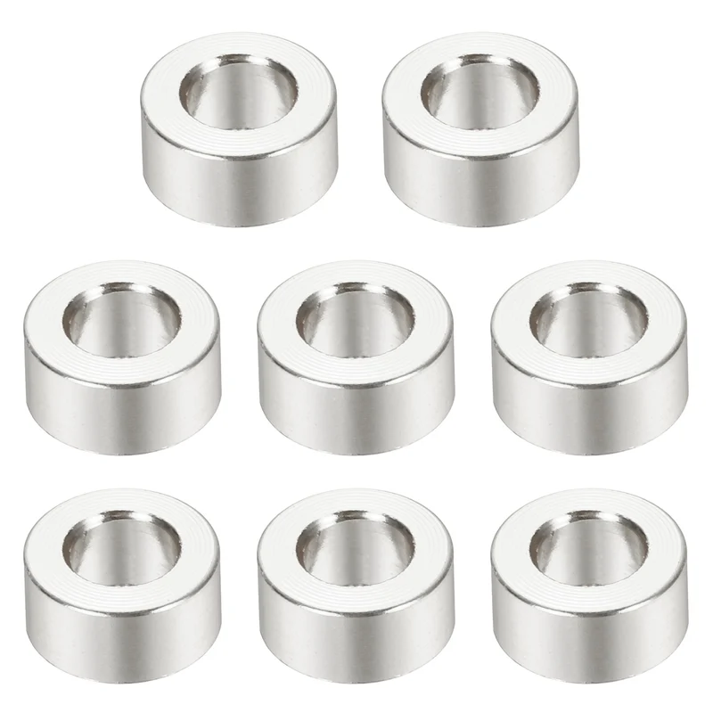 8Pcs Aluminum RC Shock Absorber Spacers, M3x6x3mm(IDxODxT) Silver