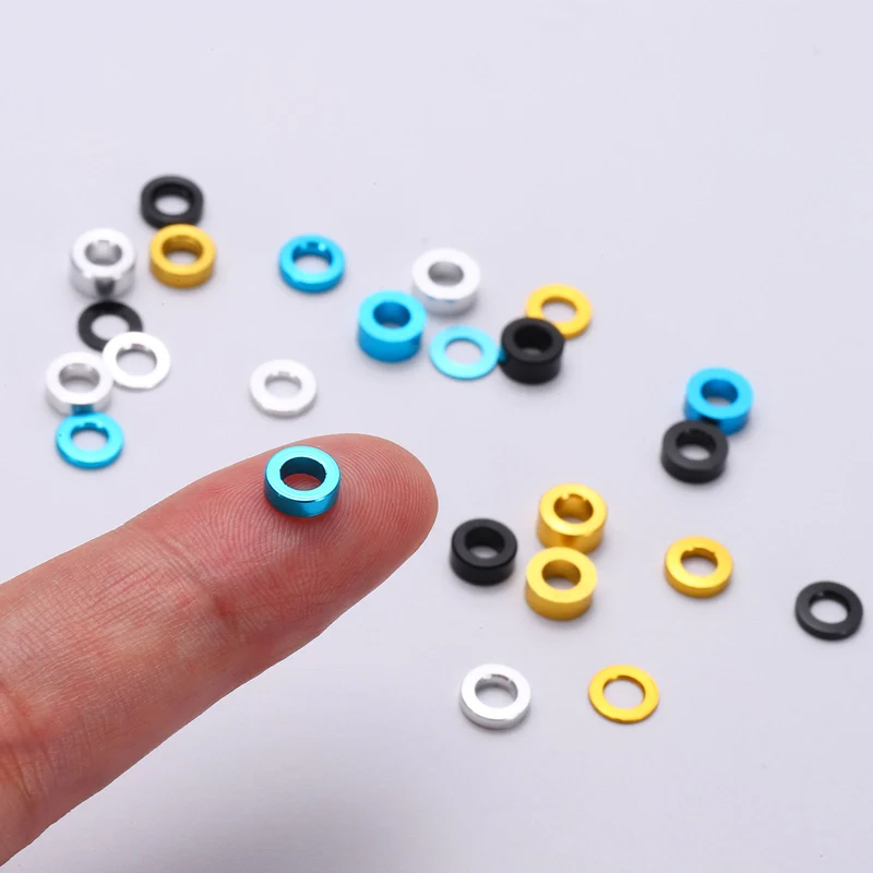 8Pcs Aluminum RC Shock Absorber Spacers, M3x6x3mm(IDxODxT) Silver