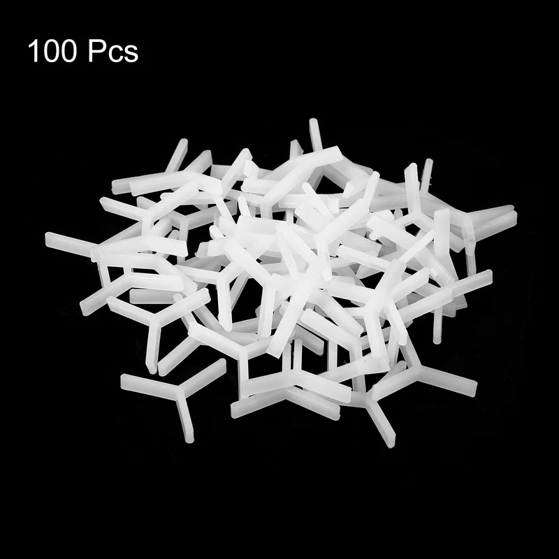 100Pcs Wall Floor Tile Plastic Y Type Spacers Tiling Tools 1.5mm 1/16 Inch White
