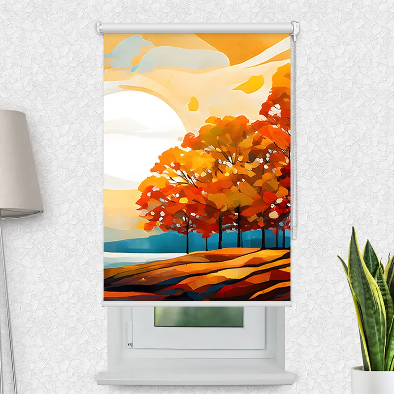 Klemmfix Rollo "Herbstbaeume" | Motiv-Klemmrollo