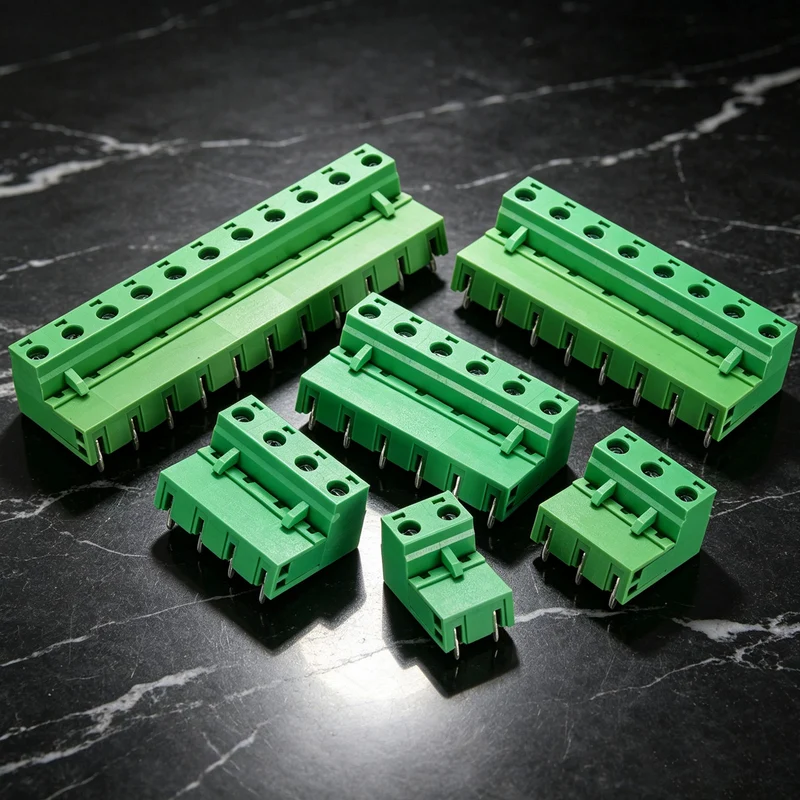 5Sets 9Pin 7.62mm Pitch Screw Terminal Block Connector, Open‑end Bent Pin
