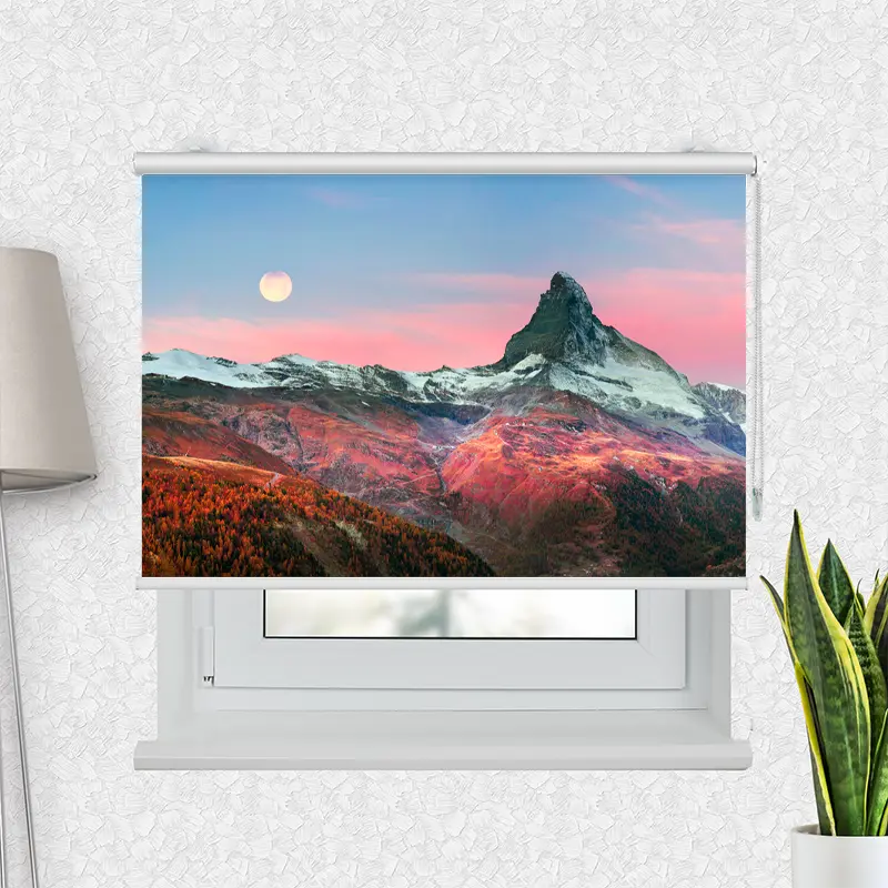 Motivrollo "Matterhorn in den Alpen im Herbst" | Bis B 430 x H 440 cm