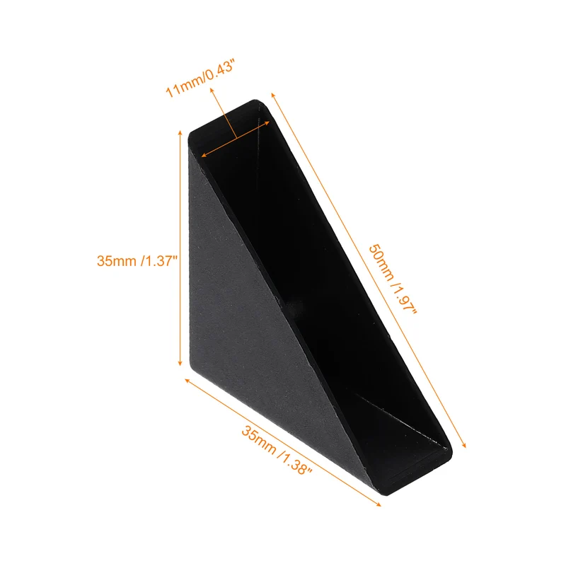 20Pcs Corner Protectors 11x50mm Plastic Right Angle Corner Guards Cushion Black