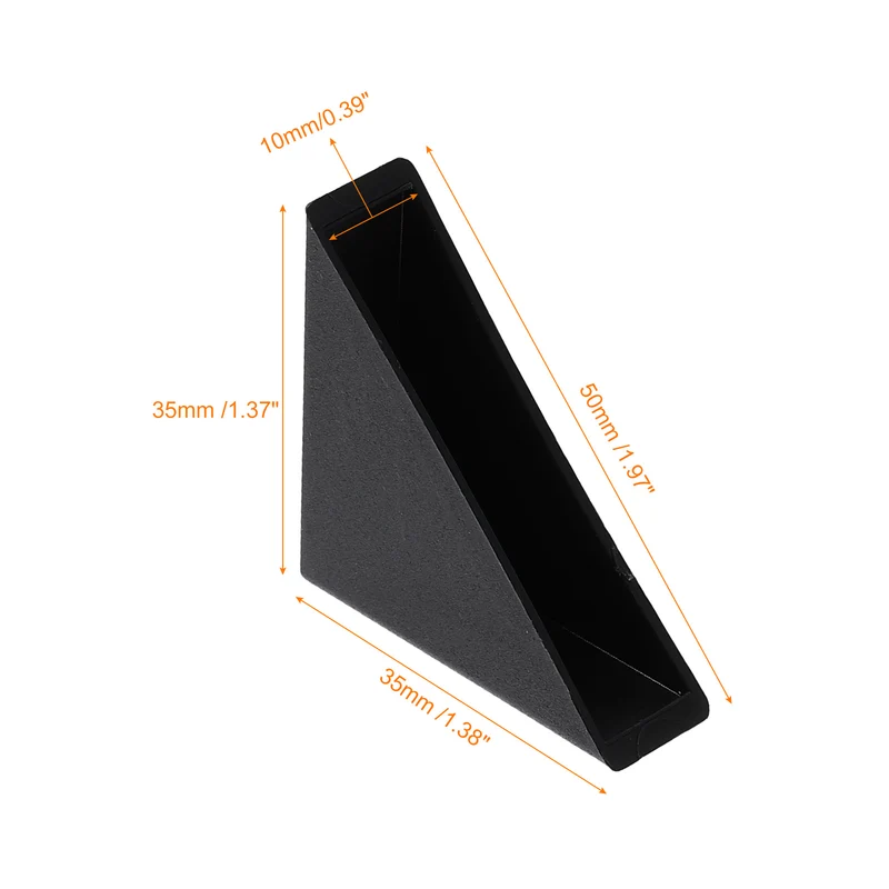 8Pcs Corner Protectors 10x50mm Plastic Right Angle Corner Guards Cushion Black