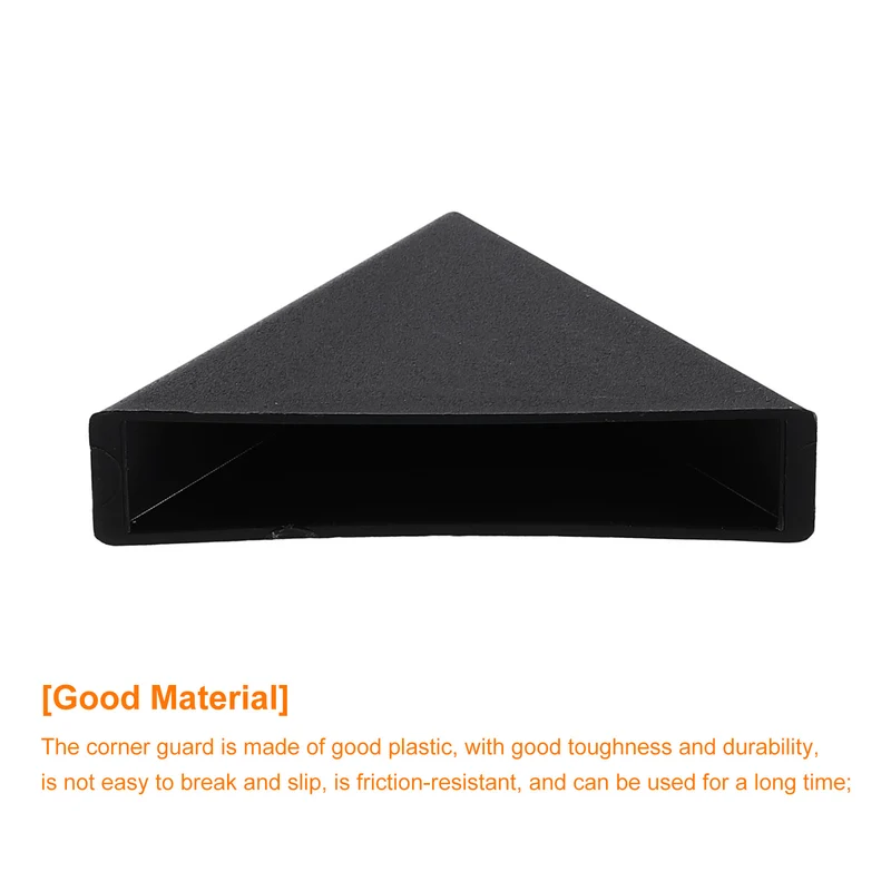 8Pcs Corner Protectors 10x50mm Plastic Right Angle Corner Guards Cushion Black