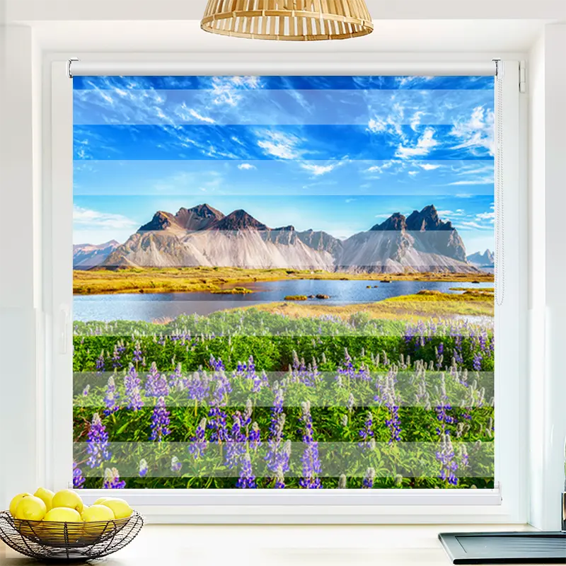 Klemmfix Doppelrollo "Berglandschaft Island" | Klemm Doppelrollo
