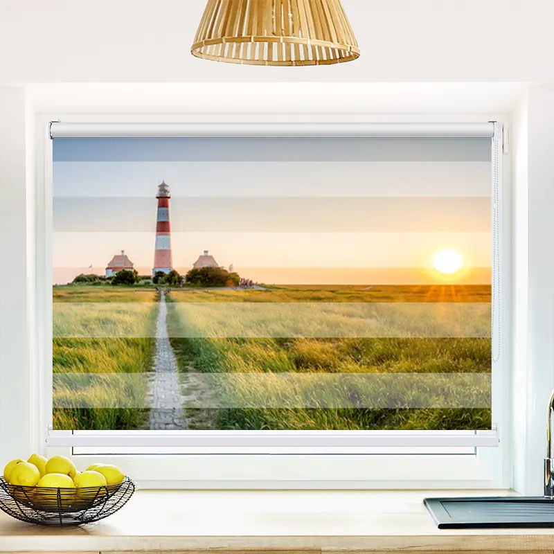 Klemmfix Doppelrollo "Leuchtturm Nordsee" | Klemm Doppelrollo