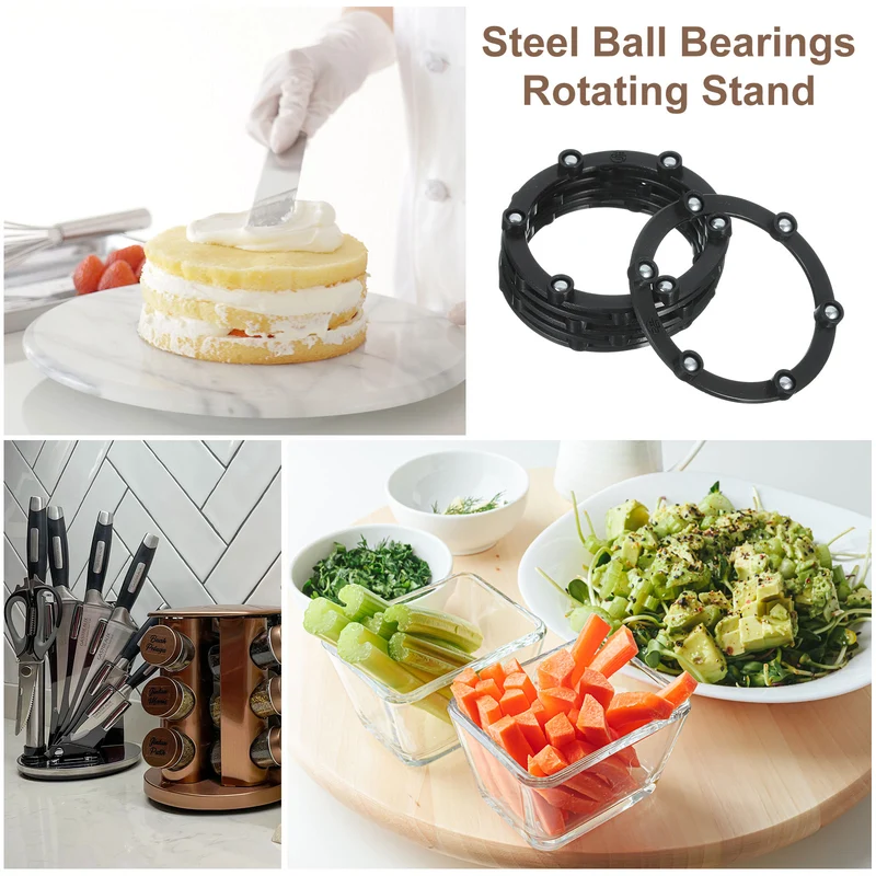 12Pcs 3 Inch Rotating Swivel Stand with Steel Ball Bearings, Black, 6 Balls