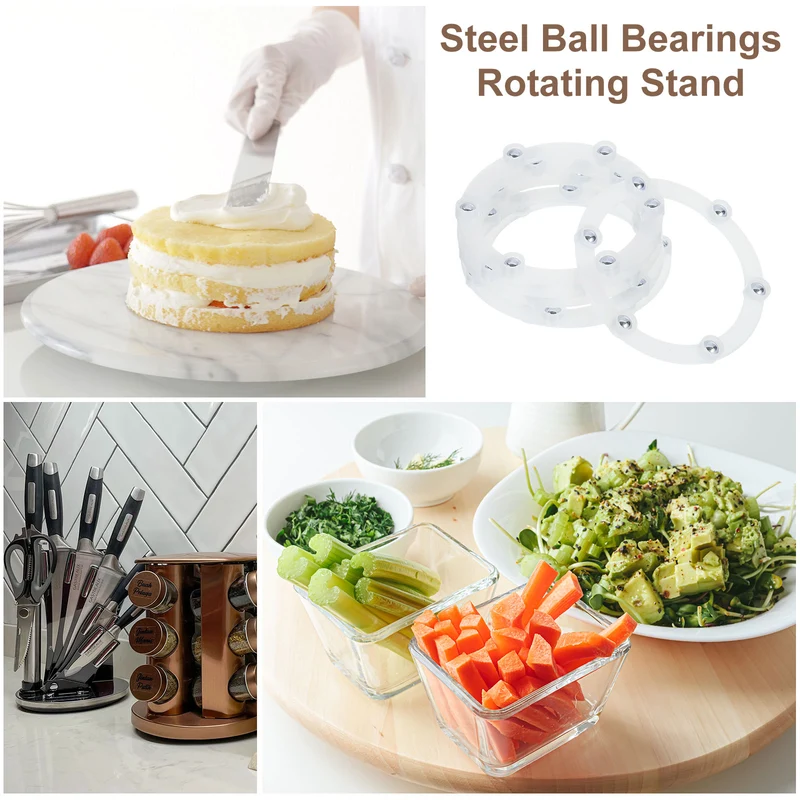 12Pcs 3 Inch Rotating Swivel Stand with Steel Ball Bearings, White, 6 Balls