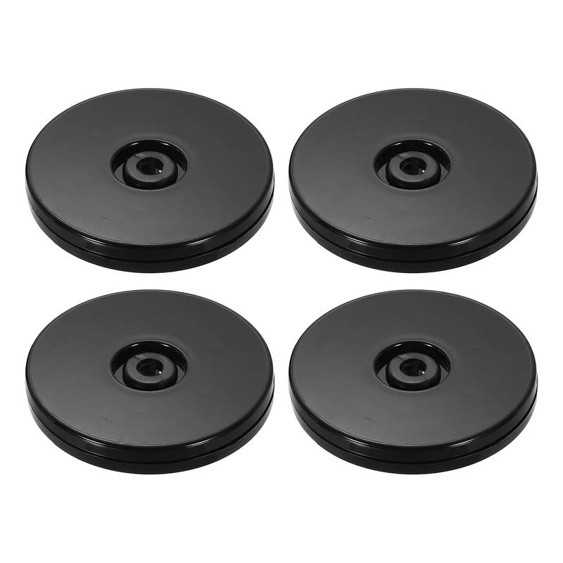 4Pack Acrylic Lazy Susan Turntable, 3" Ball Bearing Rotating Tray, Black