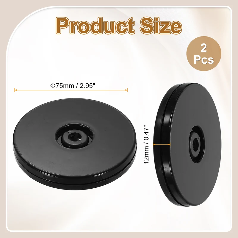2Pack Acrylic Lazy Susan Turntable 3" Ball Bearing Rotating Tray Black]