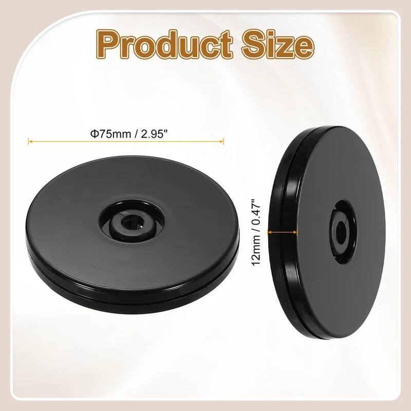 1Pack Acrylic Lazy Susan Turntable, 3" Ball Bearing Rotating Tray, Black