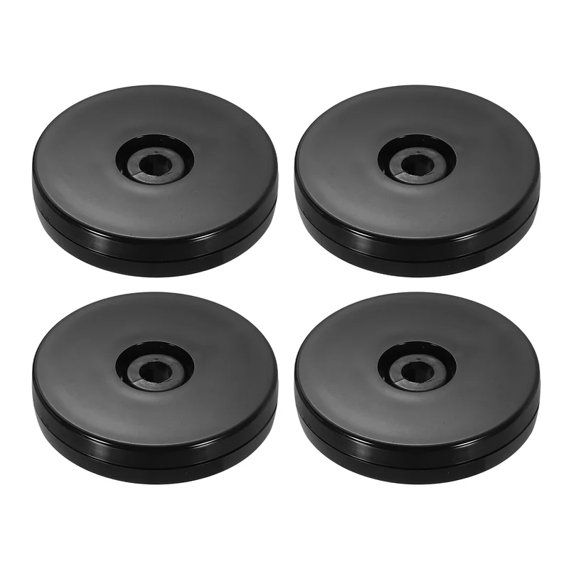 4Pack Acrylic Lazy Susan Turntable, 2.5" Ball Bearing Rotating Tray, Black