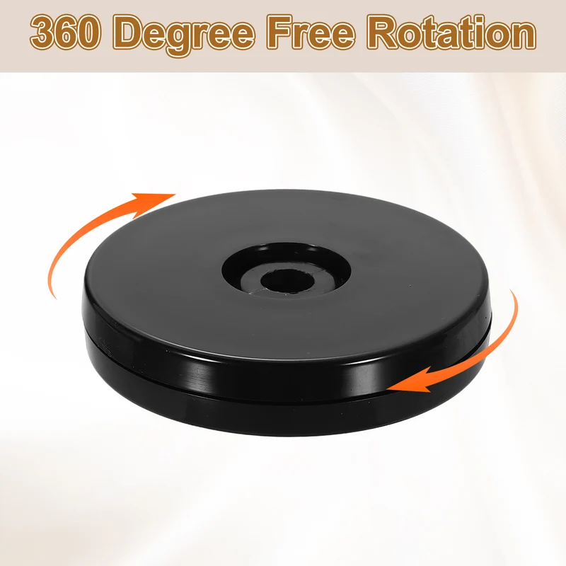 2Pack Acrylic Lazy Susan Turntable, 2.5" Ball Bearing Rotating Tray, Black