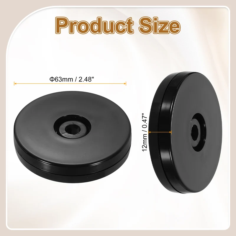 1Pack Acrylic Lazy Susan Turntable, 2.5" Ball Bearing Rotating Tray, Black