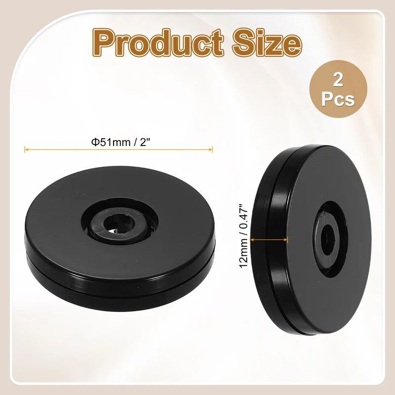 2Pack Acrylic Lazy Susan Turntable 2" Ball Bearing Rotating Tray Black)